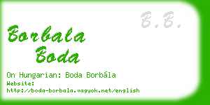borbala boda business card